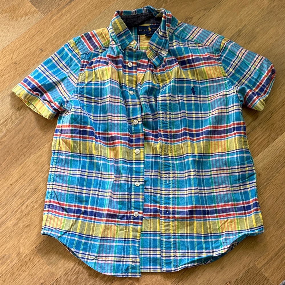 Boys Ralph Lauren Short Sleeve Plaid Shirt